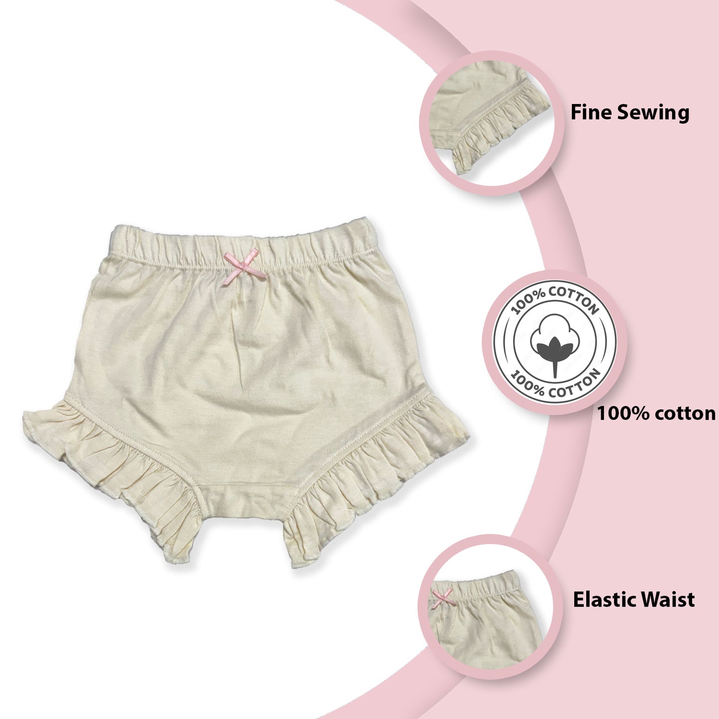 New Born Baby Stylish Bloomers/Diaper Cover/Panties | Cotton Baby Under Garments for Baby boy and Girl (0-3, 3-6, 6-9, 9-12, 12-18 Months) (Pack of 2) Multicolor