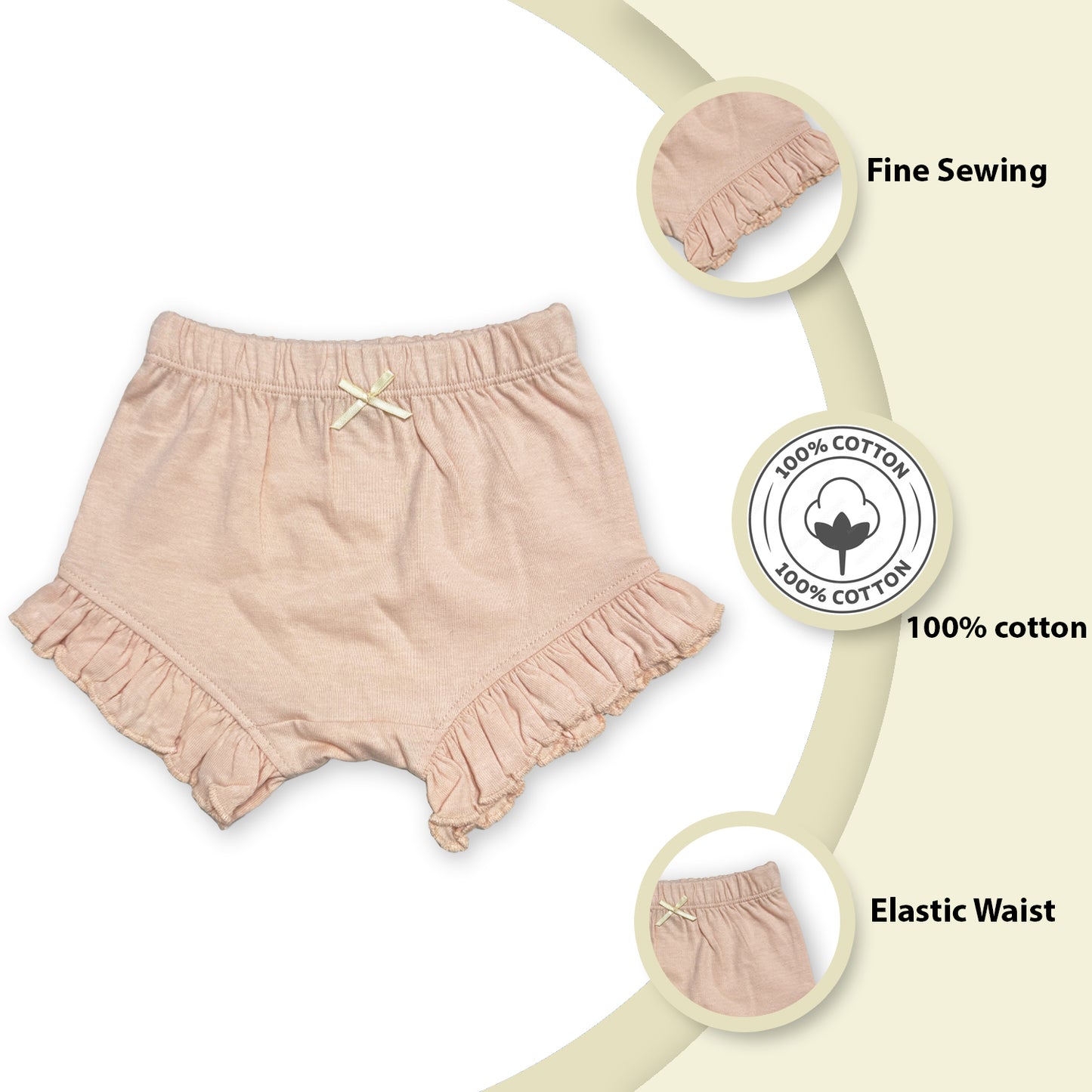 New Born Baby Stylish Bloomers/Diaper Cover/Panties | Cotton Baby Under Garments for Baby boy and Girl (0-3, 3-6, 6-9, 9-12, 12-18 Months) (Pack of 2) Multicolor