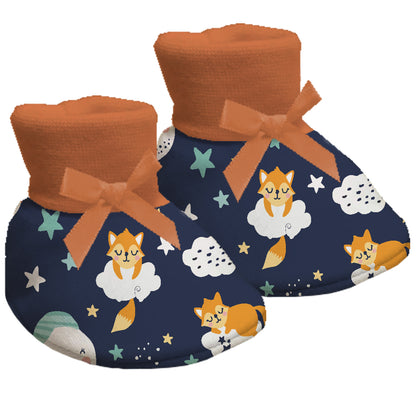 Cosmic Night New Born Baby Stylish Cotton Booties for Baby boy and Girl | For 0 to 12 Months (Pack of 2)