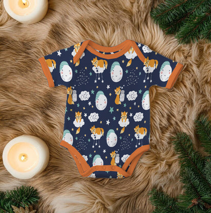 COSMIC NIGHT New Born Baby Unisex Rompers/Jumpsuit/Sleepsuit/Night Suits for Baby Boys & Girls, Infants, 100% Pure Cotton Suit (0-3/3-6/6-9/9-12/12-18 Months) (Pack of 1) (DARK BLUE)