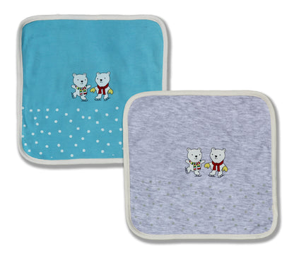 New Born Baby Jolly Bear Cotton Napkin | Cotton Baby Napkin for Baby boy and Girl (Pack of 2)