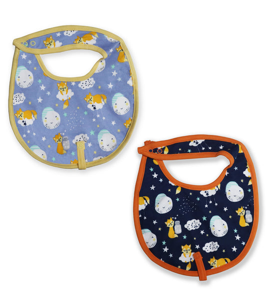 Cosmic Night Cotton Baby Neck Cloth Feeding Drool Bibs with Adjustable Snap Button Closure, Super Absorbent & Reusable, Soft, Comfortable & Lightweight Bandana, Bibs