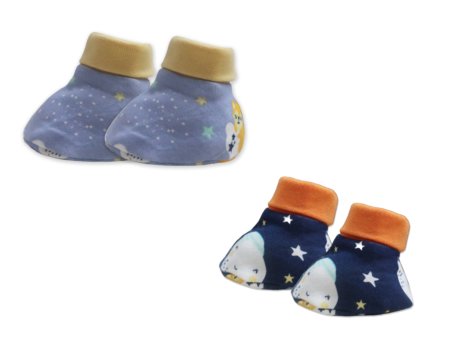 Cosmic Night New Born Baby Stylish Cotton Booties for Baby boy and Girl | For 0 to 12 Months (Pack of 2)