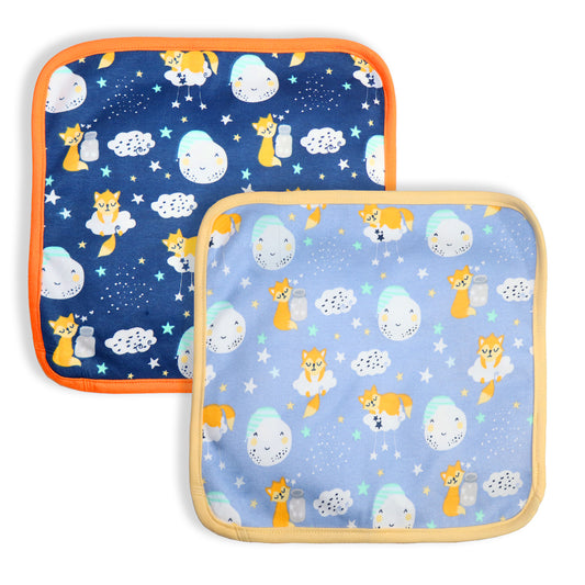 New Born Baby Cosmic Night Cotton Napkin | Cotton Baby Napkin for Baby boy and Girl (Pack of 2)