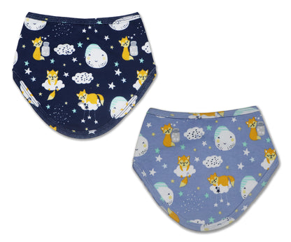 Cosmic Night Cotton Baby Neck Cloth Feeding Drool Bibs with Adjustable Snap Button Closure, Super Absorbent & Reusable, Soft, Comfortable & Lightweight Bandana, Bibs