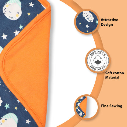 New Born Baby Cosmic Night Cotton Napkin | Cotton Baby Napkin for Baby boy and Girl (Pack of 2)