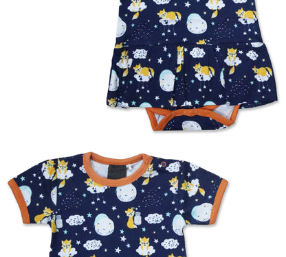 Cosmic Night  New Born Baby Unisex Rompers/Jumpsuit/Sleepsuit/Night Suits for Baby Boys & Girls, Infants, 100% Pure Cotton Suit (0-3/3-6/6-9/9-12/12-18 Months) (Pack of 1) (Dark Blue)