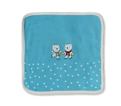 New Born Baby Jolly Bear Cotton Napkin | Cotton Baby Napkin for Baby boy and Girl (Pack of 2)