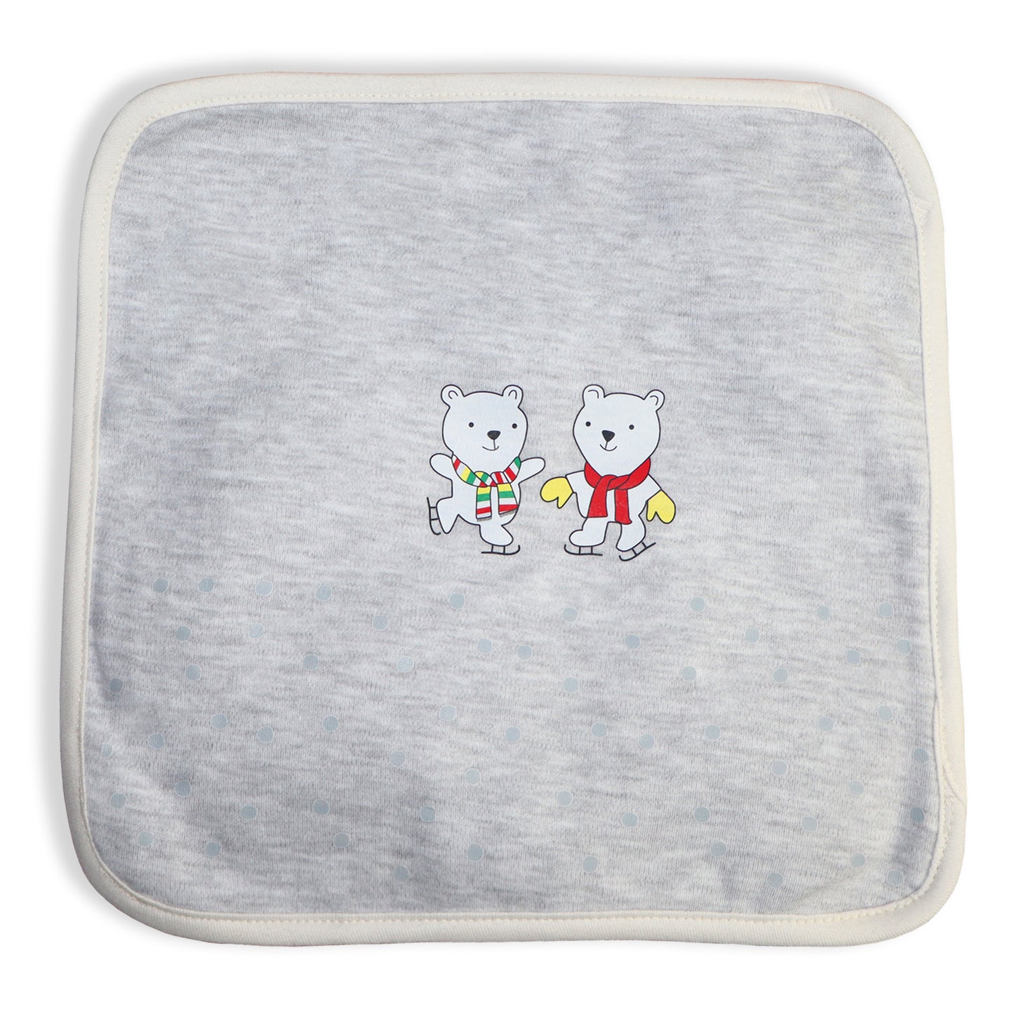 New Born Baby Jolly Bear Cotton Napkin | Cotton Baby Napkin for Baby boy and Girl (Pack of 2)