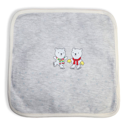 New Born Baby Jolly Bear Cotton Napkin | Cotton Baby Napkin for Baby boy and Girl (Pack of 2)