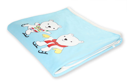 New Born Baby Jolly Bear Stylish Cotton Blanket for Baby boy and Girl | for 0 to 12 Months (Pack of 1) (Blue)