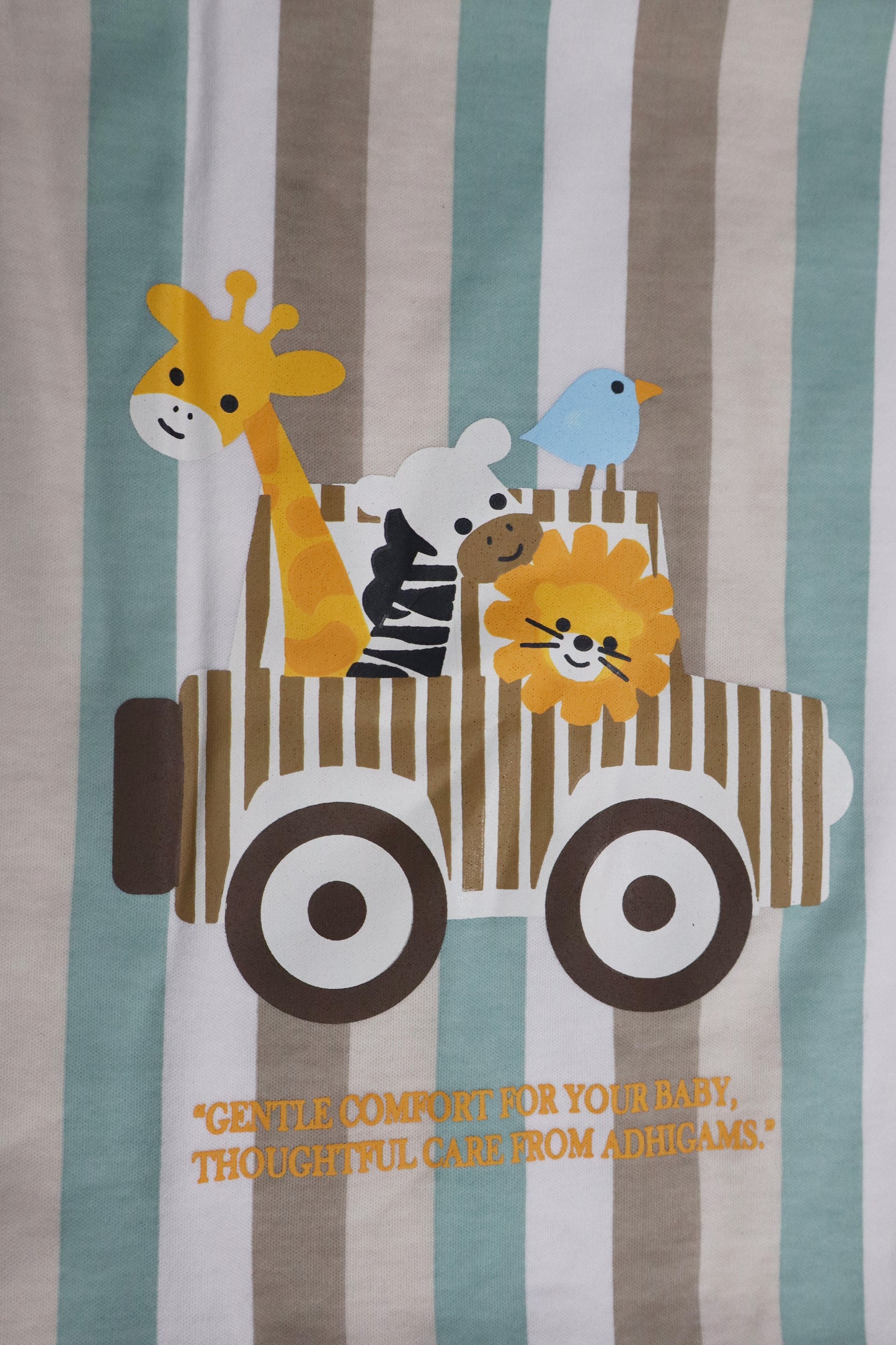 New Born Baby Jungle on Wheels Stylish Cotton Blanket for Baby boy and Girl | for 0 to 12 Months (Pack of 1) (Stripe Brown)