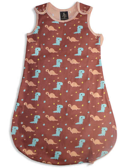 Dino Doodle Baby Swaddles for Newborns | Carry Nest & Wearable Blanket | Cotton Baby Bedding for New Born & Infant | Unisex Baby Sleeping Bag | For 0 to 12 Months (Pack of 1) (BROWN)