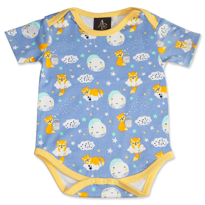 Cosmic Night New Born Baby Unisex Rompers/Jumpsuit/Sleepsuit/Night Suits for Baby Boys & Girls, Infants, 100% Pure Cotton Suit (0-3/3-6/6-9/9-12/12-18 Months) (Pack of 1) (Blue)