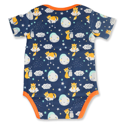 COSMIC NIGHT New Born Baby Unisex Rompers/Jumpsuit/Sleepsuit/Night Suits for Baby Boys & Girls, Infants, 100% Pure Cotton Suit (0-3/3-6/6-9/9-12/12-18 Months) (Pack of 1) (DARK BLUE)