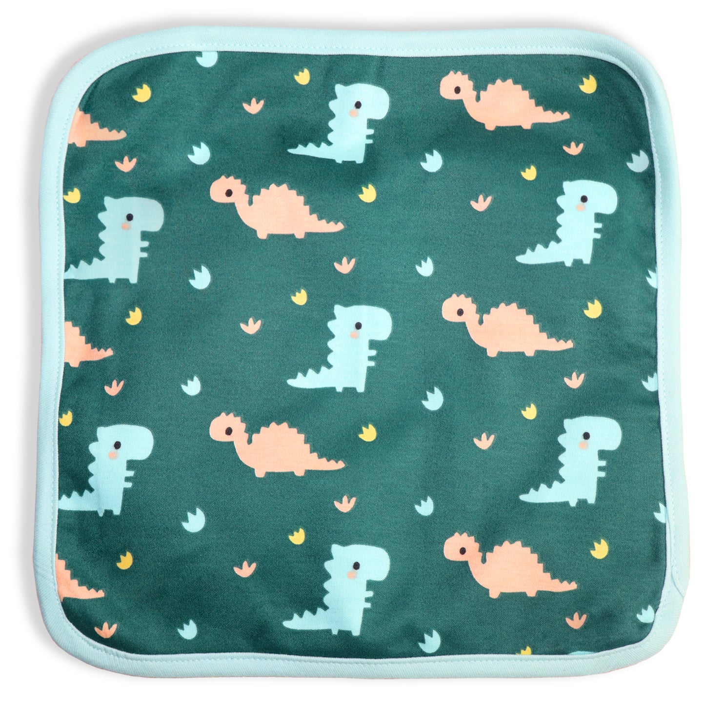 New Born Baby Dino Doodle Cotton Napkin | Cotton Baby Napkin for Baby boy and Girl (Pack of 2)