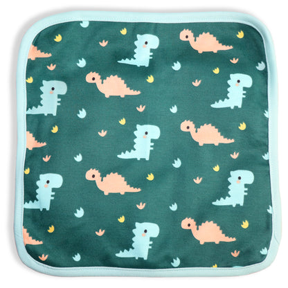 New Born Baby Dino Doodle Cotton Napkin | Cotton Baby Napkin for Baby boy and Girl (Pack of 2)